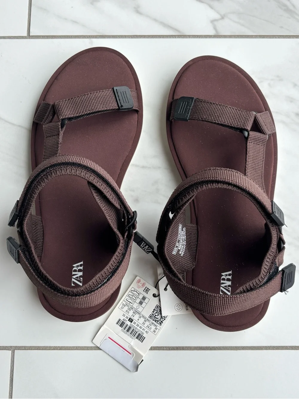 zara adhesive strap sandals